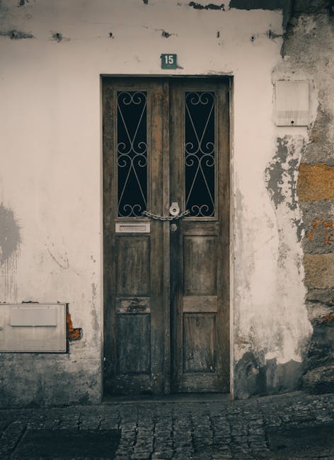 Vintage wooden door number 15