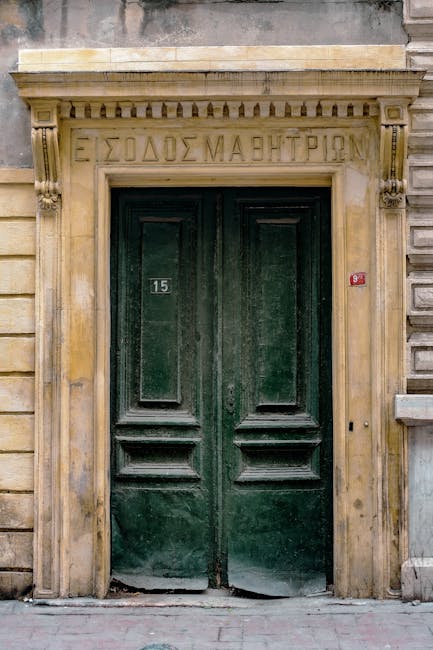 Classic green heritage entrance